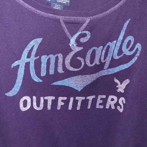 American Eagle Purple Slouchy Shirt - Picture 2 of 7